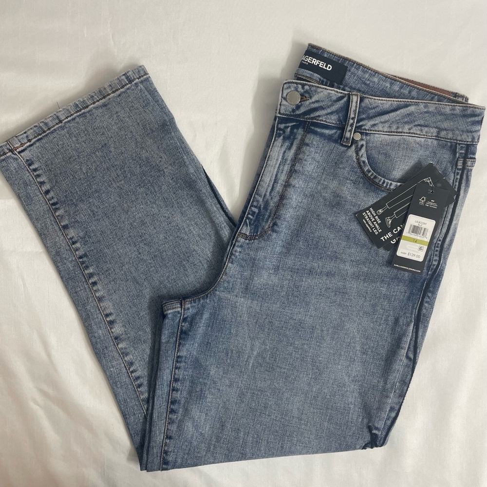 Karl Lagerfeld Paris Women’s The Cannes  Straight Leg Jeans Size 14 - Picture 6 of 16